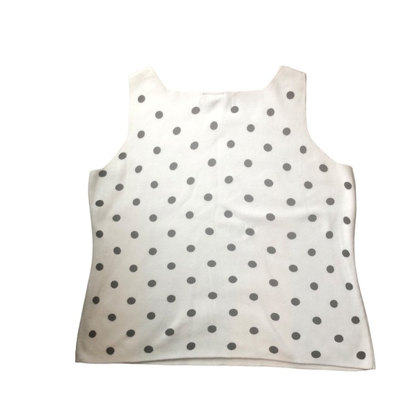 Designers Originals Vintage Square Neck Sleeveless White Sweater XL Polka Dots - Picture 2 of 4